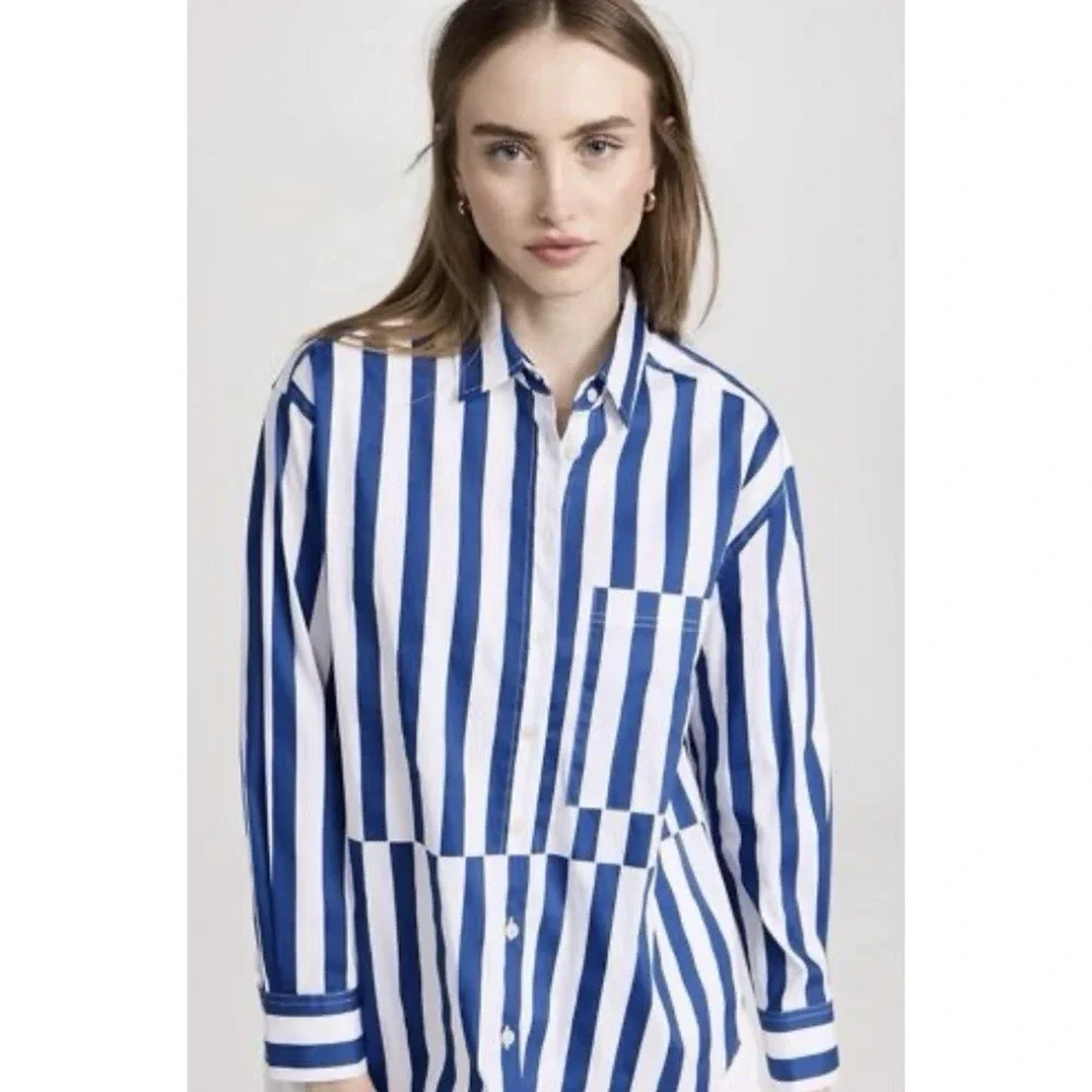 AYR The Deep End Button Down Shirt Women's Medium Retail $145